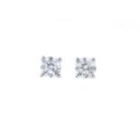 18ct White Gold Claw Set Diamond Earrings 0.40 Carats