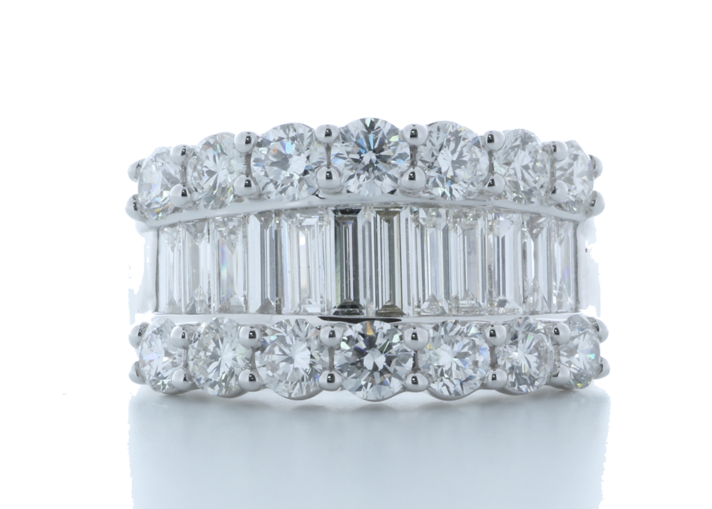 18ct White Gold Channel Set Semi Eternity Diamond Ring 2.97 Carats