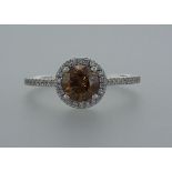 14 kt. White gold - Ring - 1.24 ct Diamond - Diamonds