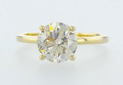 14 kt. Yellow gold - Ring - 2.51 ct Diamond - Diamonds