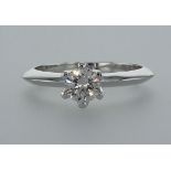 14 kt. White gold - Ring - 0.67 ct Diamond - Diamonds