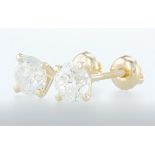 14 kt. Yellow gold - Earrings - 2.00 ct Diamond - Diamonds