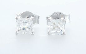 14 kt. White gold - Earrings Diamond -0.65CTW