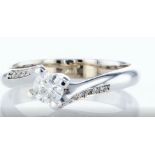 14 kt. White gold - Ring - 0.30 ct Diamond - Diamonds