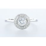 14 kt. White gold - Ring - 0.68 ct Diamond - Diamonds