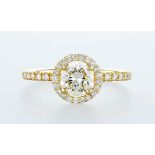 14 kt. Yellow gold - Ring - 1.07 ct Diamond - Diamonds