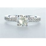 14K White gold ring 1.32CTW