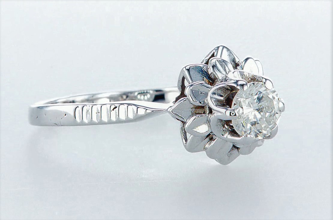 14 kt. White gold - Ring Diamond-0.45CTW - Image 5 of 6