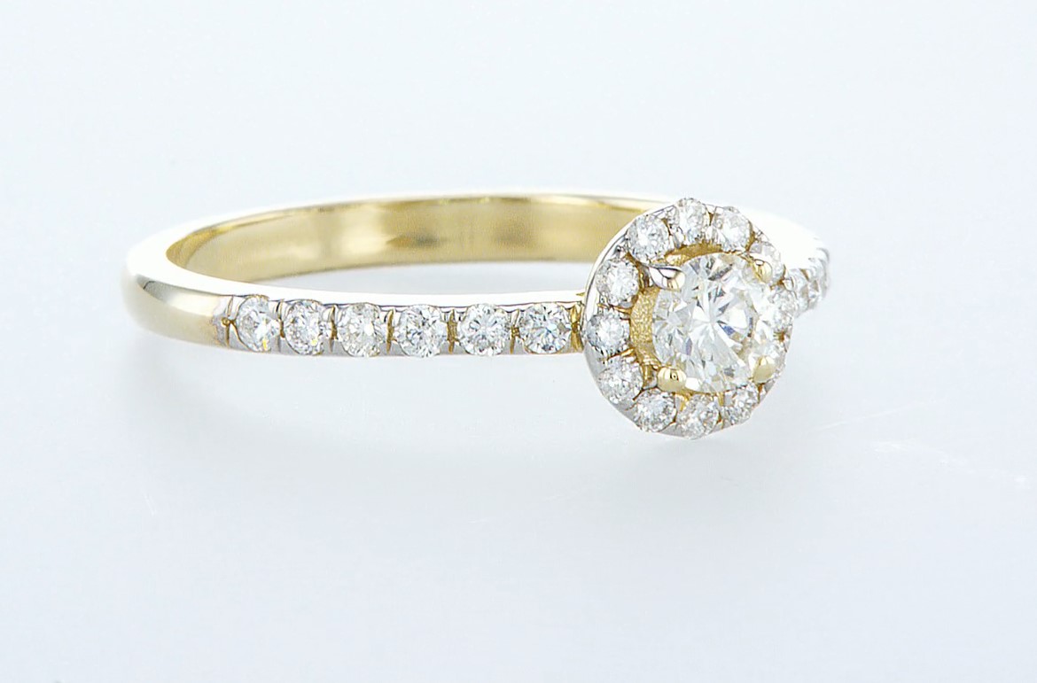 14 kt. Yellow gold - Ring - 0.61 ct Diamond - Diamonds - Image 4 of 6