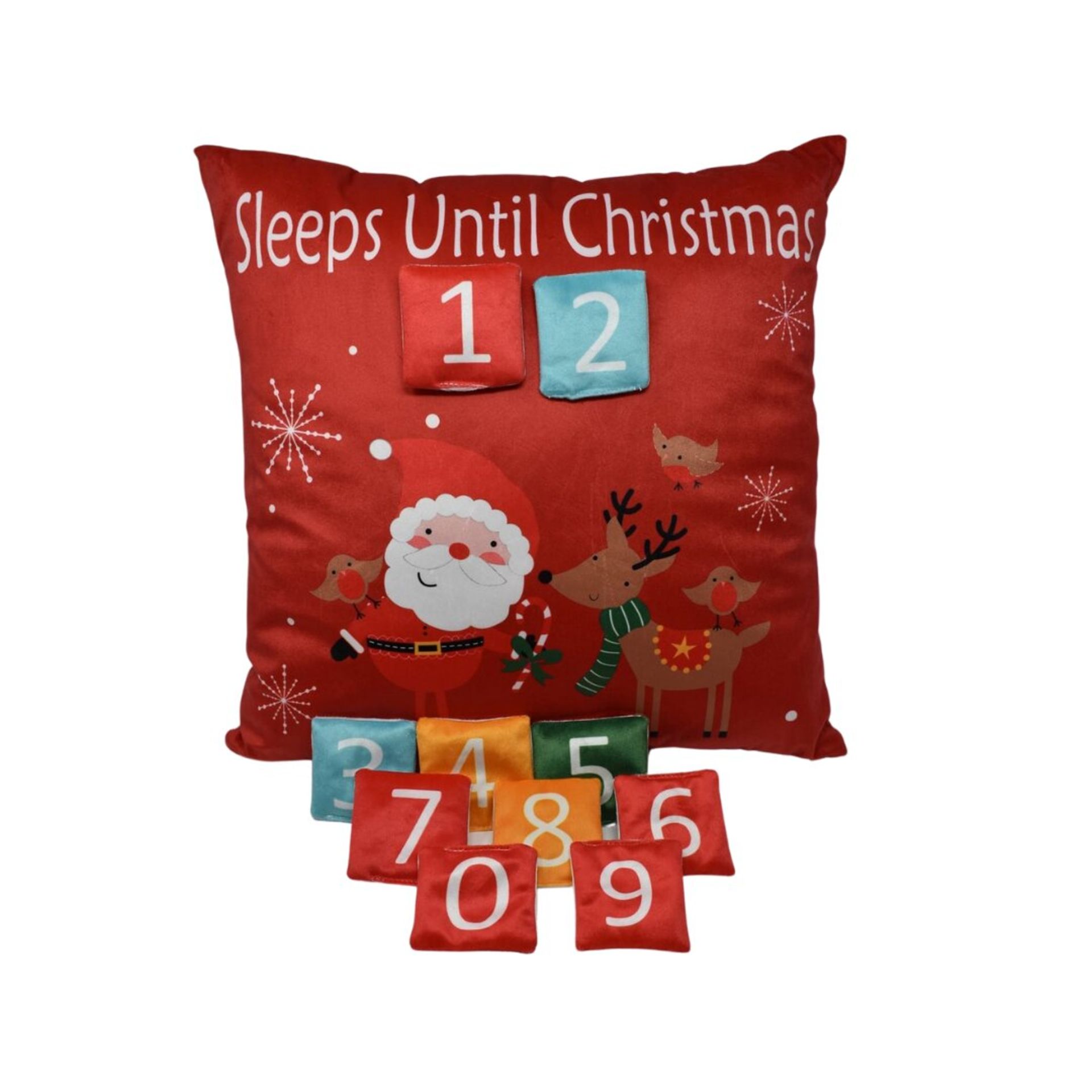 12 x sleeps until christmas cushions total rrp £120