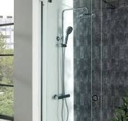 NEW (K234) Arc Cool Touch Thermostatic Bar Shower Valve With Fixed Head & Riser Rail Kit. RRP ?...