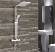 NEW (K116) Square Cool Touch Thermostatic Riser Shower. RRP £359.99. Square Cool Touch Thermos...