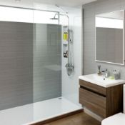 NEW (K65) Scudo 600mm Wetroom Panel. RRP £369.42. 2000mm in height 8mm toughened safety glass...