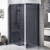 NEW (K68) Scudo Black Glass 900mm Wetroom Panel. RRP £370.66. 2000mm in height 8mm toughened ...