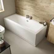 (K107) Noken Porcelanosa 1700x700mm Square Double Ended Bath, tap included. RRP £892.99. Made...