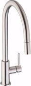 NEW (K222) Abode: Althia Pull Out Brushed Nickel Tap AT1261. RRP £278.99. Tap Height: 410mm S...