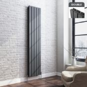 NEW & BOXED 1800x360mm Anthracite Double Flat Panel Vertical Radiator. RRP £449.99.Made with ...