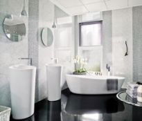 9.3 Square Meters of Porcelanosa Nacare Blanco Wall and Floor Tiles. 33.3x66.6cm per tile. 1.55...