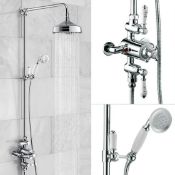 NEW (K233) Edwardian Dual Traditional Thermostatic Shower Mixer + Rigid Riser + Diverter. This ...