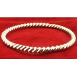 Solid Sterling Silver Handmade Round Twisted Bangle