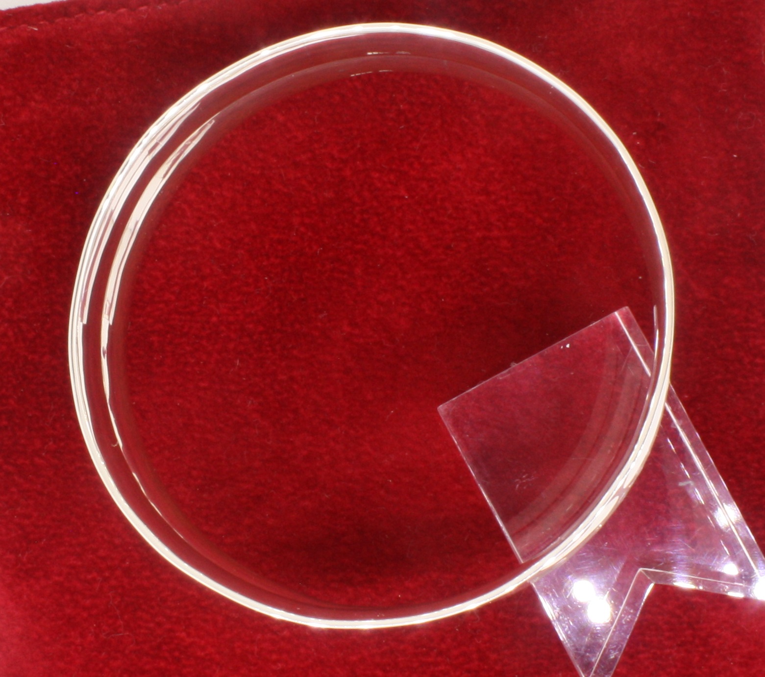 Sterling Silver Handmade Double Concave Wide Bangle - Image 4 of 4