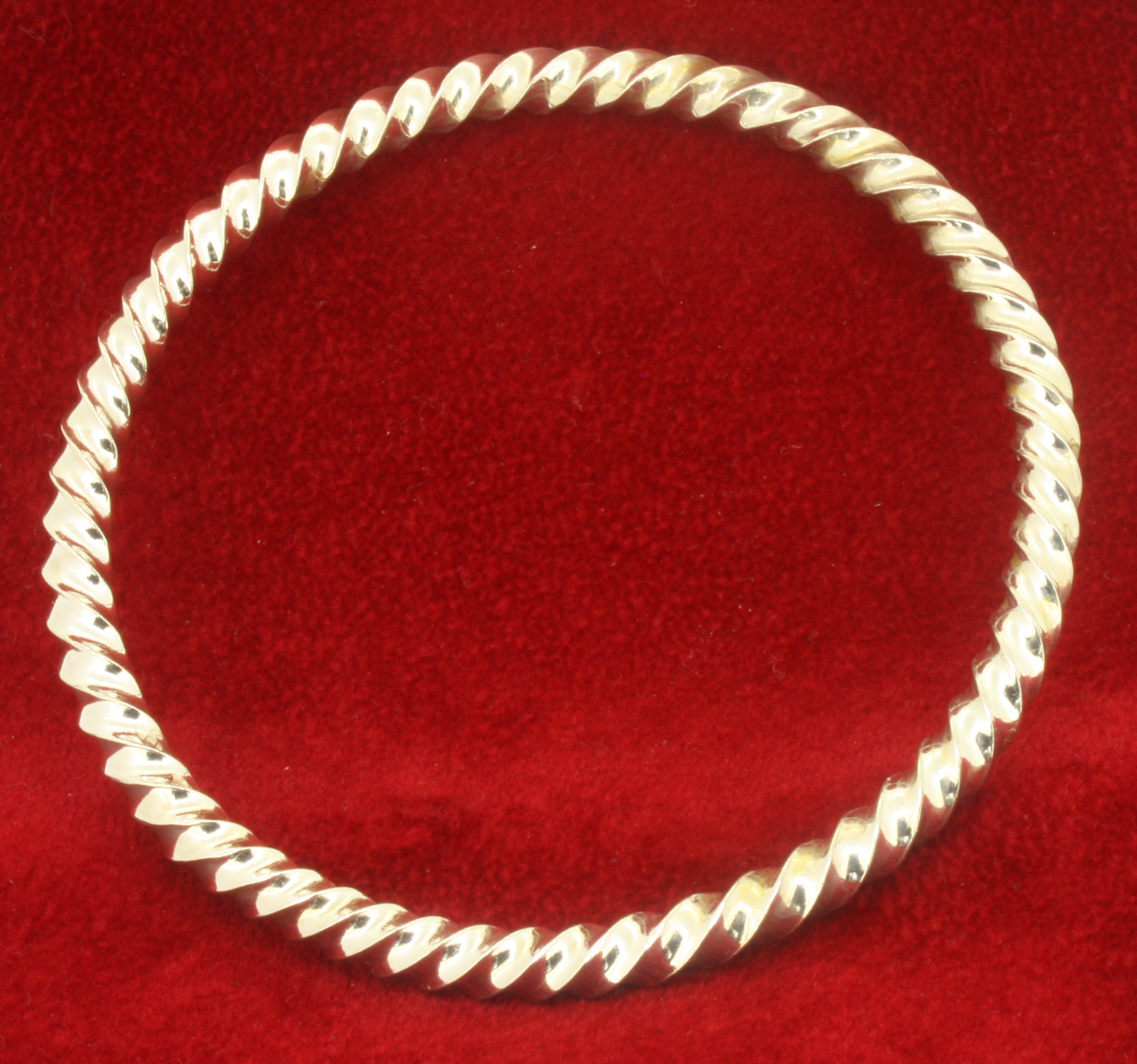 Solid Sterling Silver Handmade Round Twisted Bangle - Image 2 of 2