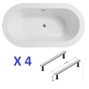 BS130 - 4 x Trend Double Ended Oval Baths With Legs RRP £1800