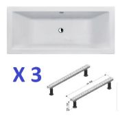 BS129 - 3 x Soho Double Ended Baths With Legs RRP £1350