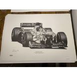 Alan Stammers Signed Damon Hill Limited Edition Print, Formula 1