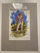 Hugh Cushing Golf 11 Watercolour.