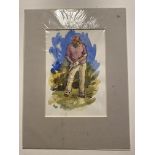 Hugh Cushing Golf 11 Watercolour.