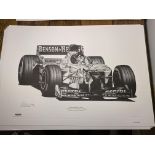 Alan Stammers Signed Damon Hill Limited Edition Print, Formula 1