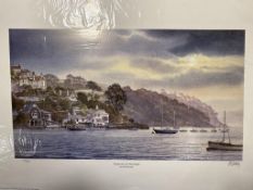 Kingswear By Moonlight By Mick Bensley Signed Limited Edition Print