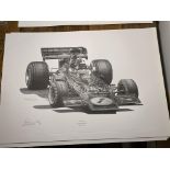 Alan Stammers Signed Emmerson Fittipaldi Limited Edition Print, J.P.S.