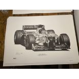 Alan Stammers Signed Damon Hill Limited Edition Print, Formula 1