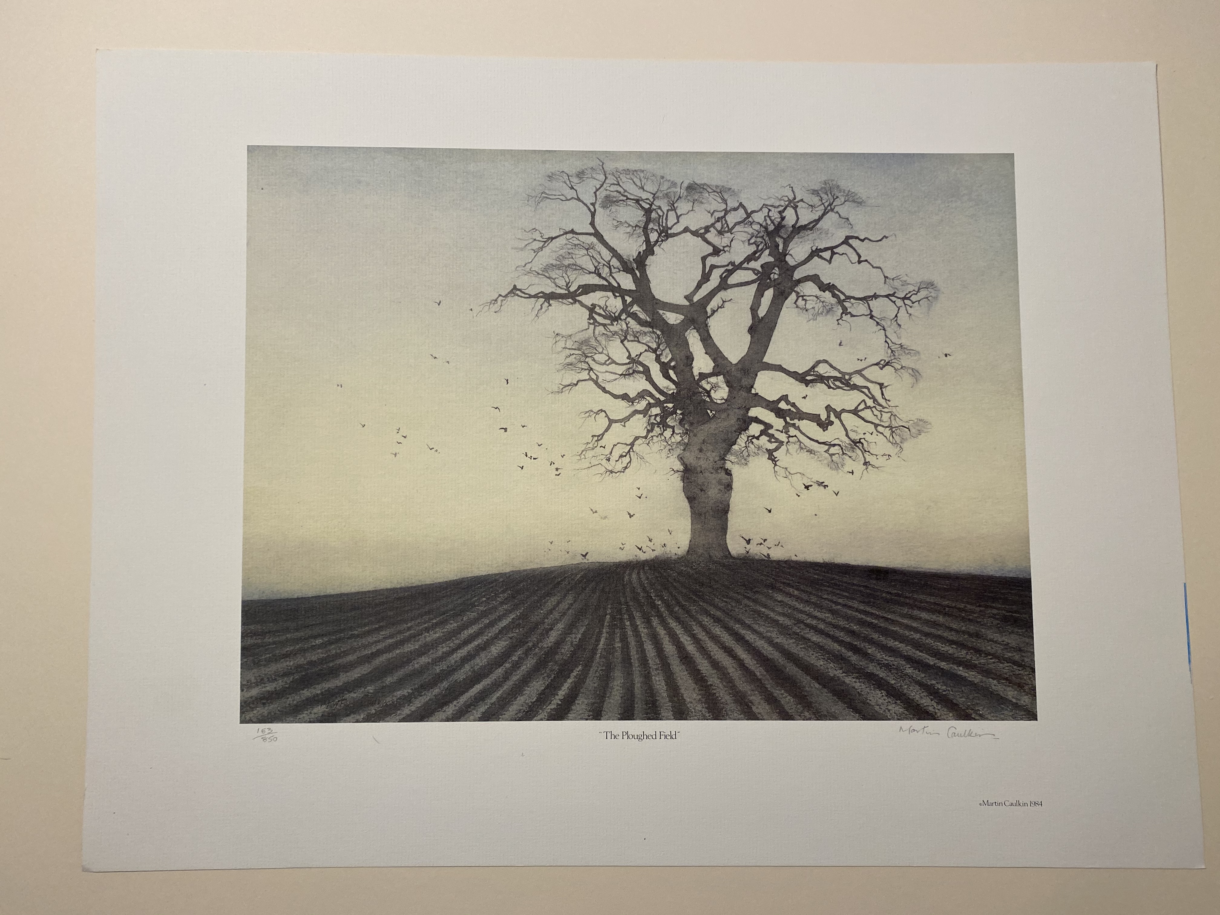 Martin Caulkin Signed Limited Edition Print, The Ploughed Field 1984.