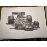 Alan Stammers Signed Emmerson Fittipaldi Limited Edition Print, J.P.S.