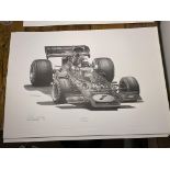 Alan Stammers Signed Emmerson Fittipaldi Limited Edition Print, J.P.S.