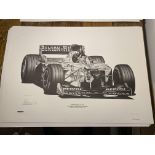 Alan Stammers Signed Damon Hill Limited Edition Print, Formula 1