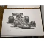 Alan Stammers Signed Emmerson Fittipaldi Limited Edition Print, J.P.S.