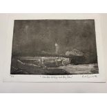 Dave Gunning Limited Edition Etching, London Bridge and Big Ben 1992.