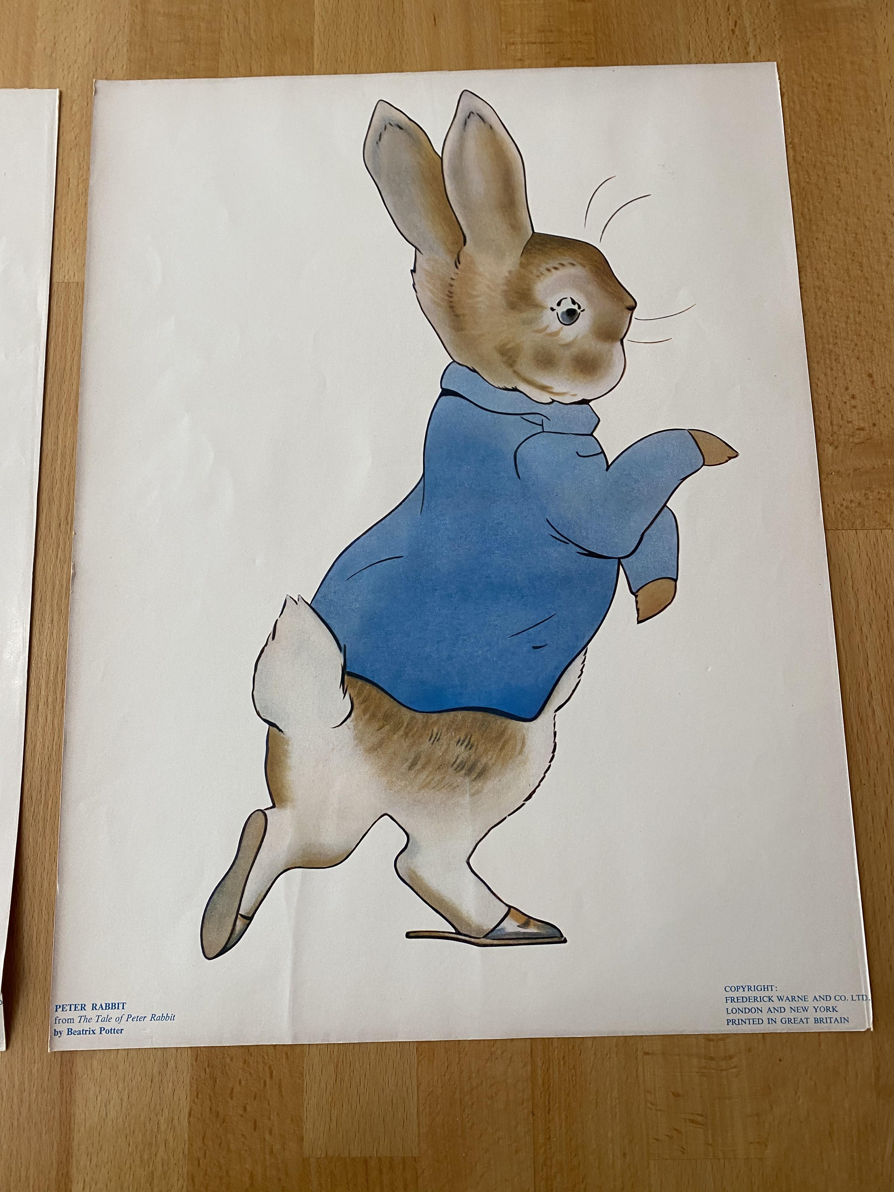 Beatrix Potter Vintage Prints, Peter rabbit & Jemima Puddle Duck,