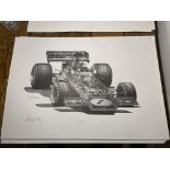 Alan Stammers Signed Emmerson Fittipaldi Limited Edition Print, J.P.S.