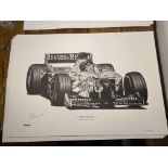 Alan Stammers Signed Damon Hill Limited Edition Print, Formula 1