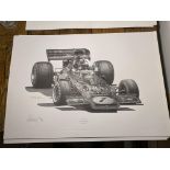 Alan Stammers Signed Emmerson Fittipaldi Limited Edition Print, J.P.S.