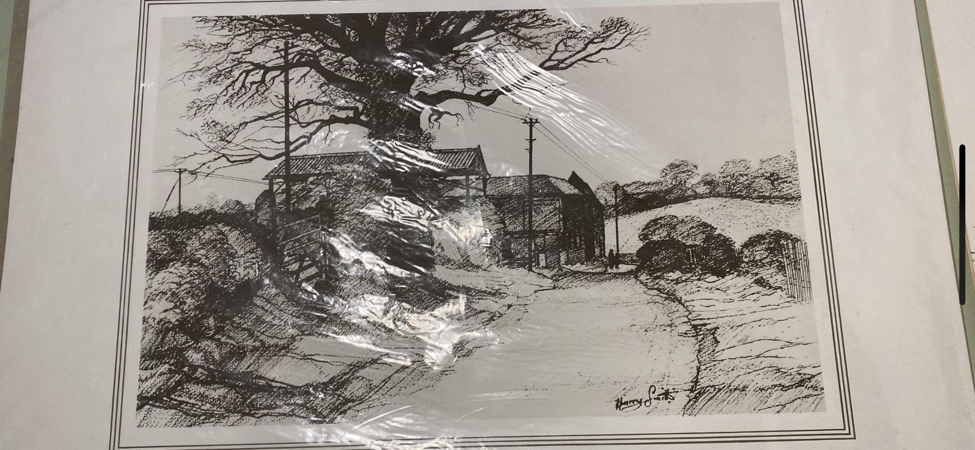 Harry Smith signed print 1974 Farm Near Bartholomew