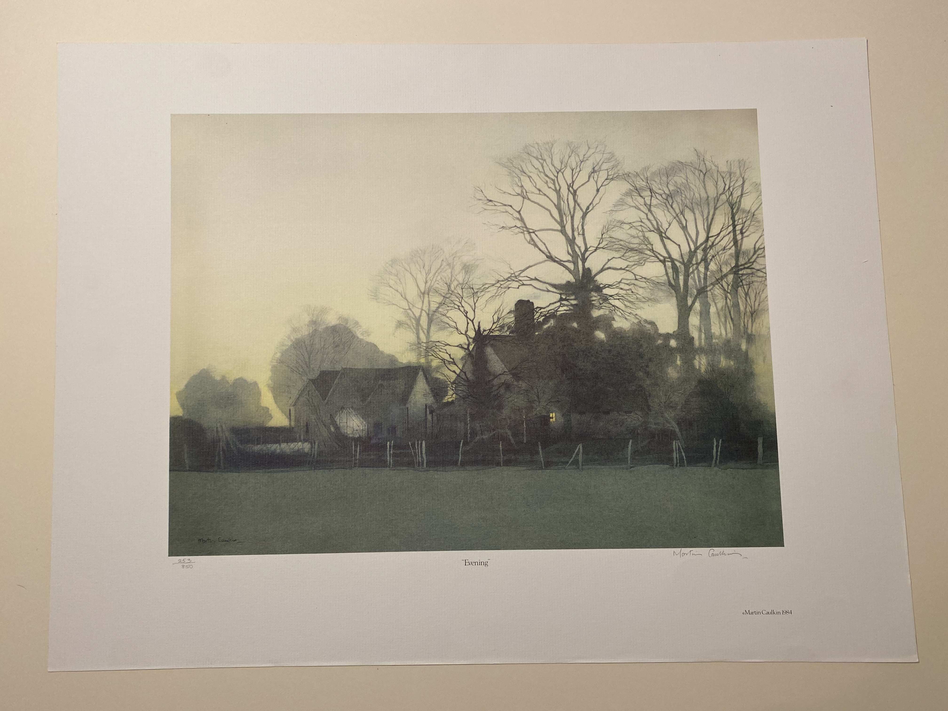 Martin Caulkin Signed Limited Edition Print, Evening 1984.