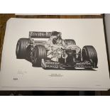 Alan Stammers Signed Damon Hill Limited Edition Print, Formula 1