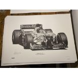 Alan Stammers Signed Damon Hill Limited Edition Print, Formula 1