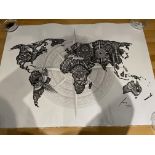 Faye Halliday Limited Edition Print World Map A1
